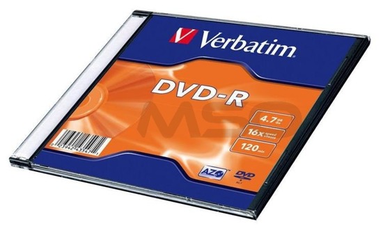 DVD-R Verbatim 4.7GB X16 Matt Silver (100 Slim)