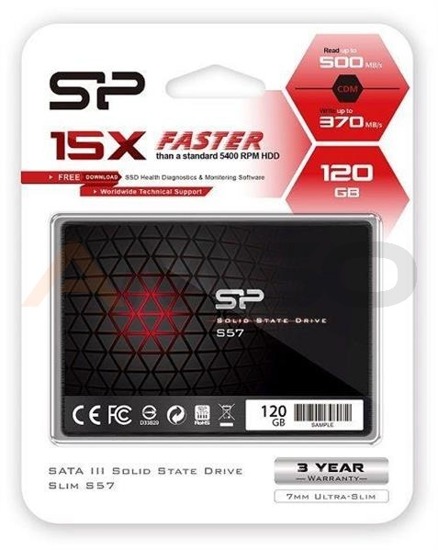 Dysk SSD Silicon Power S57 120GB 2.5" (500/370) SATA3 7mm 3D TLC
