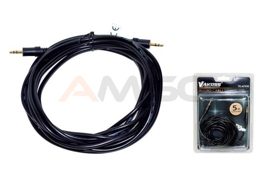 Kabel audio VAKOSS TC-A731K minijack 3,5mm M -> minijack 3,5mm M 5m czarny
