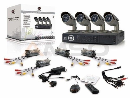 Kamera CCTV 1/3" SONY CCD 700TVL zestaw 4 kamer + Rejestrator 8 Kanałowy CONCEPTRONIC