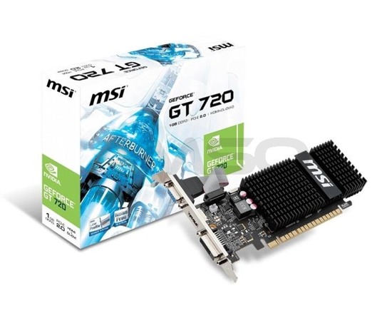 Karta VGA MSI GT720 1GB DDR3 64bit VGA+DVI+HDMI PCIe2.0 LP