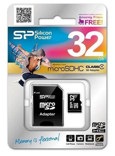 Karta pamięci MicroSDHC Silicon Power 32GB Class 4 + adapter