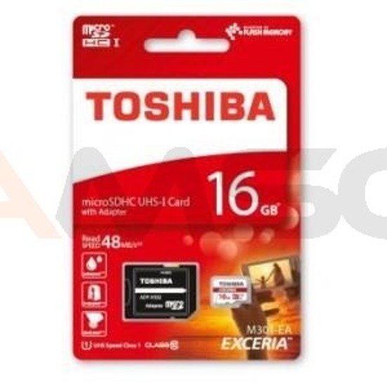 Karta pamięci MicroSDHC TOSHIBA 16GB Class10 UHS-I + adapter