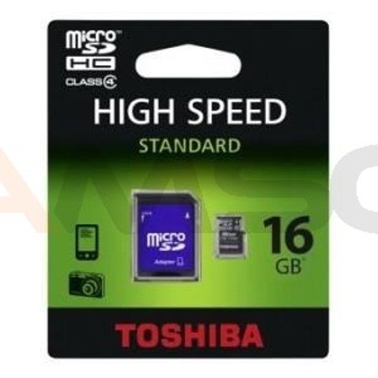 Karta pamięci MicroSDHC TOSHIBA 16GB Class4 + adapter