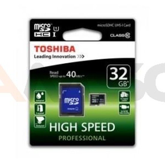 Karta pamięci MicroSDHC TOSHIBA 32GB Class10 UHS I + adapter