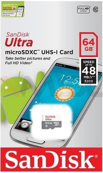 Karta pamięci microSDXC SanDisk ULTRA ANDROID 64 GB  48 MB/s Class 10 UHS-I