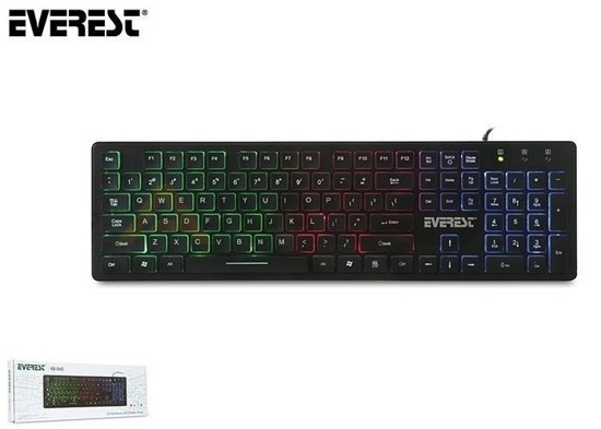 Klawiatura przewodowa Everest KB-840 Gaming USB Multicolor LED czarna