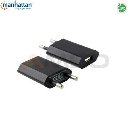 Ładowarka sieciowa Manhattan IPW-USB-ECBK USB 5V 1A slim czarna