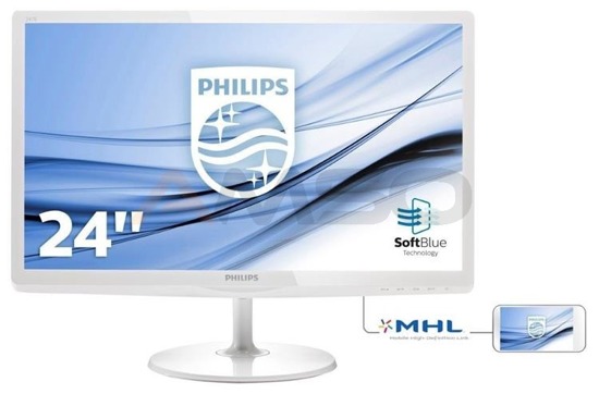 Monitor Philips 23,6" 247E6EDAW/00 IPS-ADS DVI HDMI MHL biały głośniki
