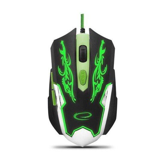 Mysz przewodowa Esperanza MX405 Cyborg optyczna Gaming 6D USB czarno-zielona