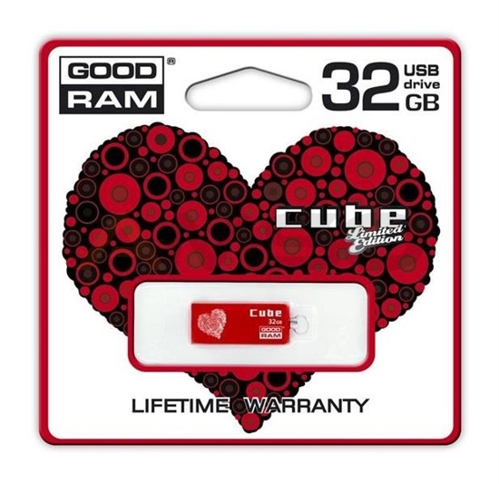Pendrive GOODRAM CUBE 32GB RED HEART (Czerwone Serce)