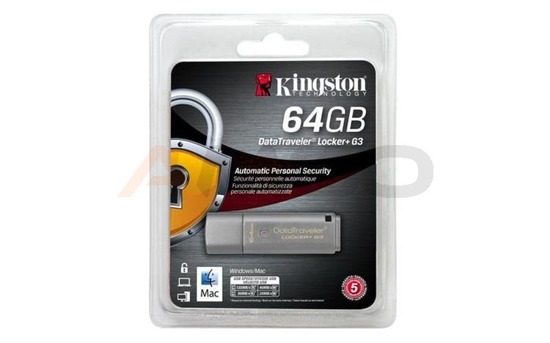 Pendrive Kingston DataTraveler Locker+ G3 64GB USB 3.0, AES 256-bit