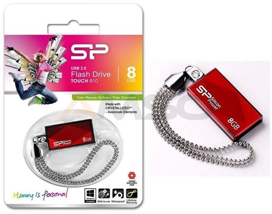 Pendrive Silicon Power Touch 810 8GB USB 2.0 Swarovski Red
