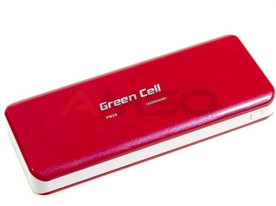 Power Bank Green Cell PB29 15000mAh czerwono - biały