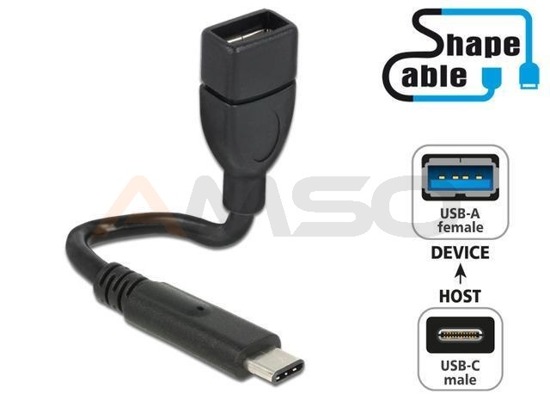 Przedłużacz USB Delock Type-C (M)-AF 2.0 0,15m profilowany