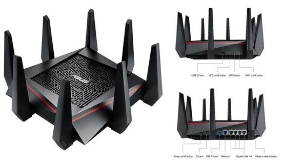 Router Asus RT-AC5300 Wi-Fi AC5300 Tri-band 5334Mbit/s MU-MIMO AiCloud