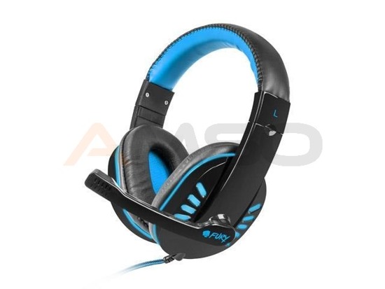 Słuchawki z mikrofonem Fury Nighthawk podświetlenie LED Gaming czarno-niebieskie