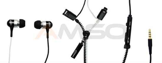 Słuchawki z mikrofonem Typhoon UniqueZipper czarno/białe
