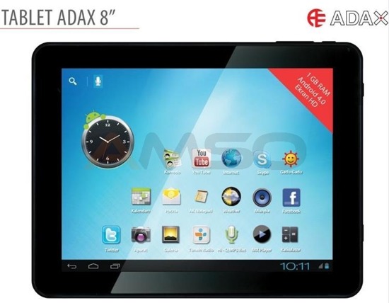 Tablet ADAX 8DC1 8" HD/8GB/1GB/WiFi/Andr 4.0- t. poserwisowy