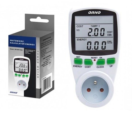 Watomierz dwutaryfowy ORNO OR-WAT-408 kalkulator energii