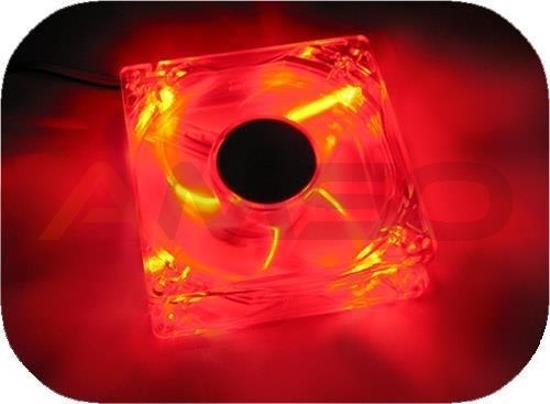 Wentylator REVOLTEC Dark Red 80 mm 4 czerwone diody LED