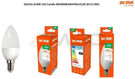 Żarówka LED Acme Candle 6W3000K20h470lmE14E (ECO LINE)