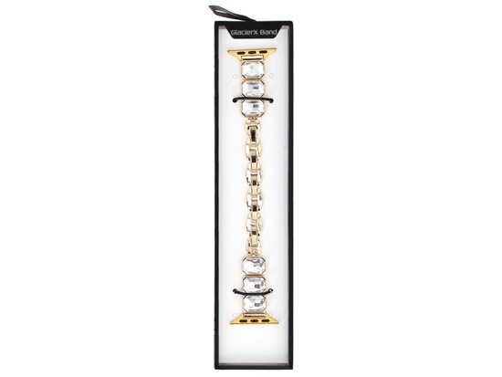 Nowa bransoleta do smartwatcha GlacierX Zirconia Chain Bracelet Gold do Apple Watch 38/40/41mm kolor Złoty