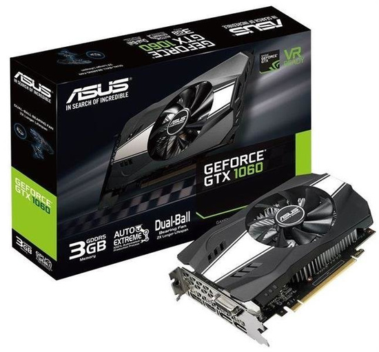 Karta VGA Asus GTX 1060 3GB GDDR5 192bit DVI+2xHDMI+2xDP PCIe3.0