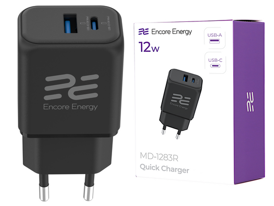 Nowa ładowarka sieciowa Encore Energy USB-A USB-C 12W adapter MD-1283R