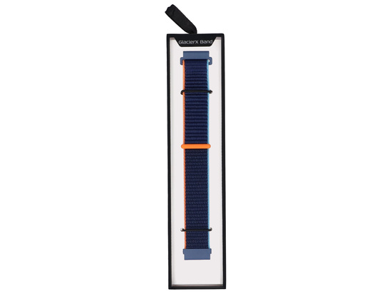 Nowy pasek do smartwatcha GlacierX Grip Strap Nylon Ocean Blue Atramentowo-pomarańczowy 22mm