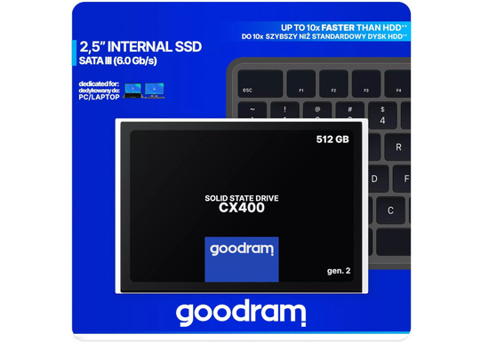 Dysk SSD GOODRAM CX400 512GB 2,5" 550/500MB/s TLC NAND