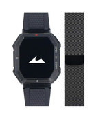 Nowy Smartwatch GlacierX Trail Black + Bransoleta mesh GX-TC55 BM