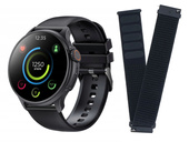 Nowy Smartwatch GlacierX Aura Black GX-AC60 + Pasek do smartwatcha GlacierX Grip Strap Nylon Black 22mm