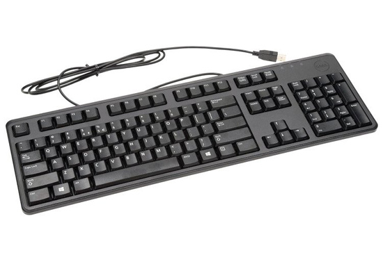 Profesjonalna Biurowa Klawiatura DELL KB212-B USB Czarna + Naklejki