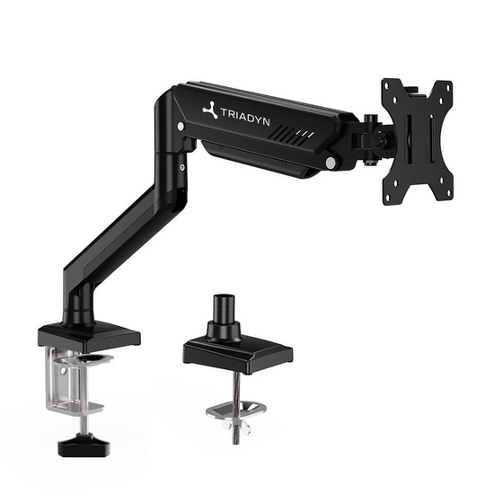 Nowy Uchwyt Biurkowy Triadyn FlexMount do Pojedynczego Monitora Telewizora 13-34" Ergonomiczny Regulowany Obrotowy TRD-BLK-1AL