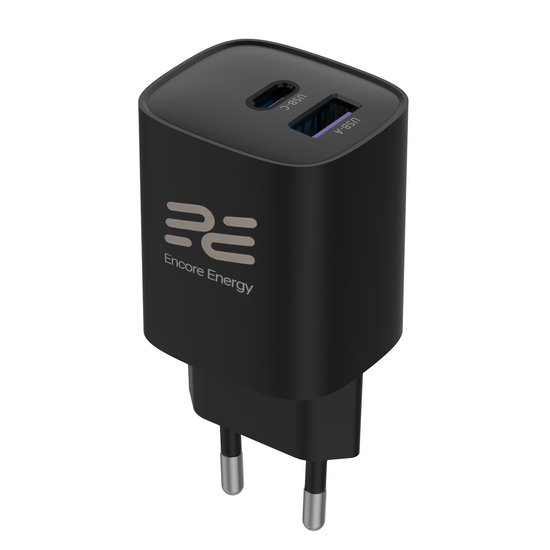 Nowa ładowarka sieciowa Encore Energy GaN QC 4 PD 3.0 USB-A USB-C 30W GaN-3083R z wyświetlaczem + kabel USB-C 2m