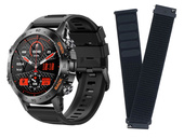 Nowy Smartwatch GlacierX Protector Black GX-PC52 + Pasek do smartwatcha GlacierX Grip Strap Nylon Black 22mm