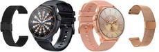 Nowe Smartwatche GlacierX Aura Black + GlacierX Aura Rose Gold Set + Bransolety mesh