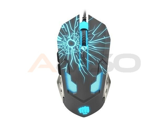 Mysz przewodowa Fury Gladiator optyczna Gaming 3200 DPI podświetlana czarno-niebieska