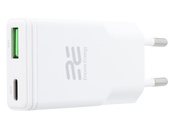 Nowa ładowarka sieciowa SLIM GaN 20W USB-A USB-C QC PD Encore Energy MD-2083ZA + kabel 2x USB-C 100cm