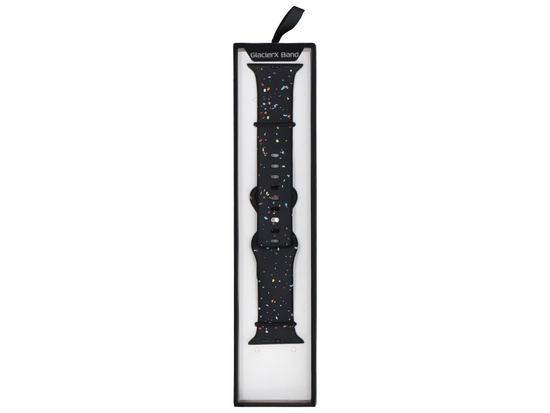 Nowy pasek do smartwatcha GlacierX Silicone Loop Band Black Sprinkle do Apple Watch 42/44/45/49mm Czarny multikolor