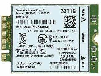 Modem WWAN 33T1G Dell DW5809e LTE E5450 E7450 E7250