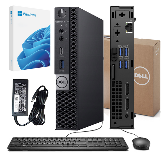 Nowy Zestaw Dell Optiplex 5070 Micro i5-9500T 6x2.2GHz 16GB 256GB SSD WIFI Windows 10 Professional z klawiaturą i myszką