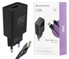 Nowa ładowarka sieciowa Encore Energy USB-A 10W + kabel micro USB ładowarka uniwersalna MD-1083RM