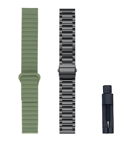 Nowy Smartwatch GlacierX Theron Black + Pasek GX-T248