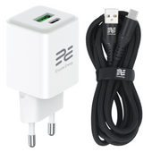 Nowa ładowarka sieciowa GaN 30W USB-A USB-C QC PD Encore Energy MD-3083Z + kabel USB-A USB-C 2m