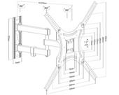 Nowy Uchwyt Ścienny do Telewizora Monitora PLA65-443 13-55" 75x75 100x100 200x200 Przegubowy TV Czarny