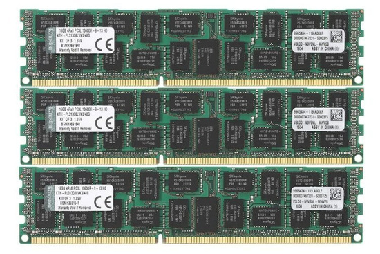 Zestaw Pamięci RAM Kingston 48GB DDR3L 1333MHz PC3L-10600R ECC REG DO SERWERÓW