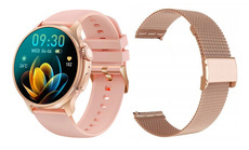 Nowy Smartwatch GlacierX Aura Rose Gold + Bransoleta mesh