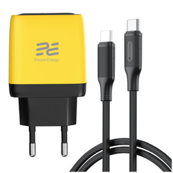 Nowa ładowarka sieciowa Encore Energy GaN QC PD USB-A 18W USB-C 45W MD-4583RD + kabel USB-C 2m